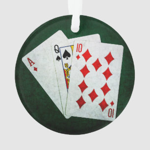 Blackjack 21 Punkt - As, Queen, Zehn Ornament