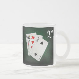 Blackjack 21 Punkt - King, Nine, Two - Viel Glück Mattglastasse