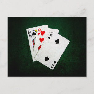 Blackjack 21 Punkt - König, neun, zwei Postkarte