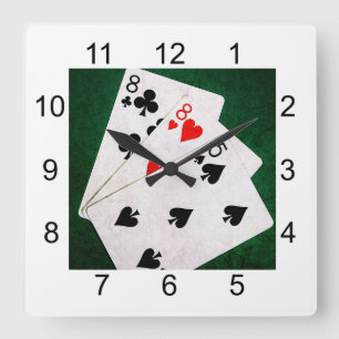 Blackjack 21 Punkte - 8, 8, 5 Punkte Quadratische Wanduhr