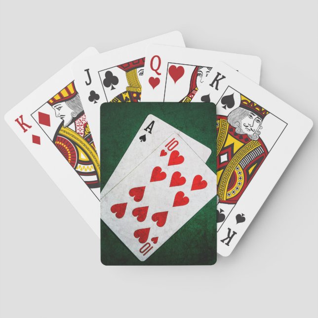 Blackjack 21 Punkte - As, 10 Spielkarten (Rückseite)
