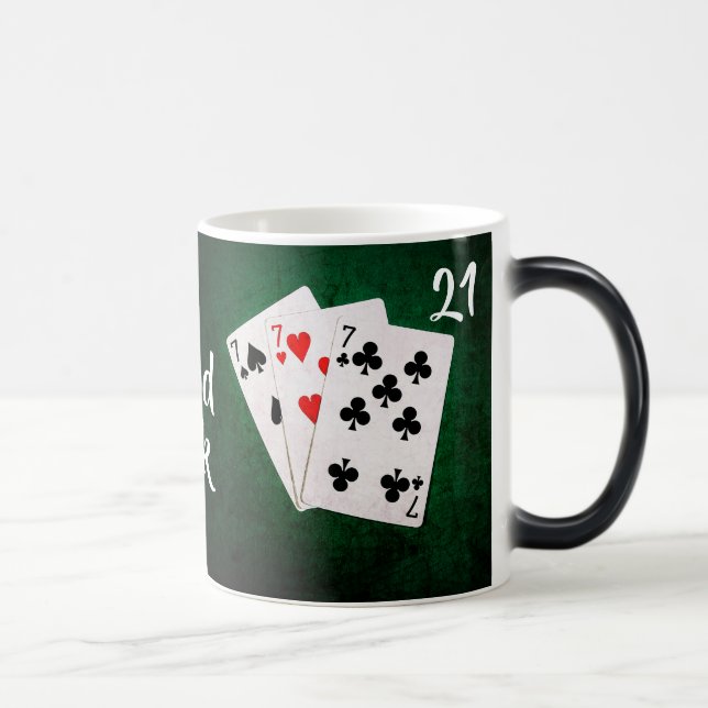 Blackjack 21 Punkte - drei Karten Sieben - Viel Gl Verwandlungstasse (Rechts)