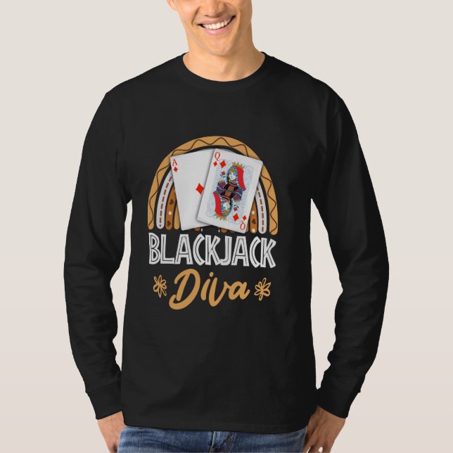 BLACKJACK DIVA Card Player Blackjack Casino Frauen T-Shirt (Vorderseite)