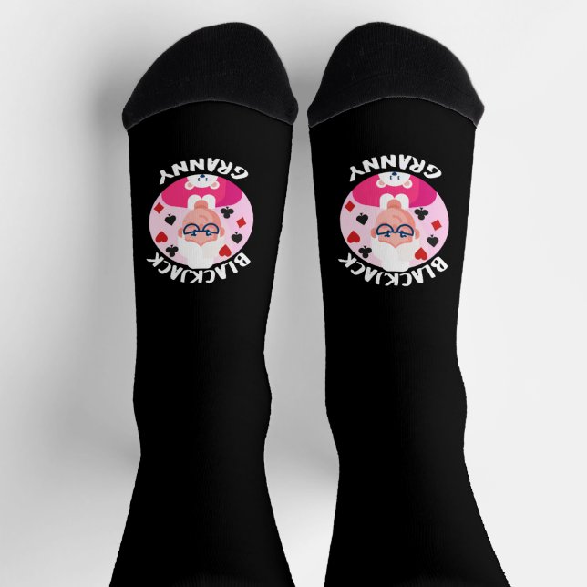 Blackjack-Großmutter | Funny Blackjack Oma Socken (Oben)