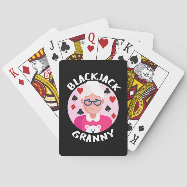 Blackjack-Großmutter | Funny Blackjack Oma Spielkarten (Rückseite)