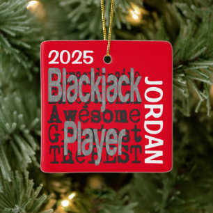 Blackjack Player Extraordinaire CUSTOM Keramikornament
