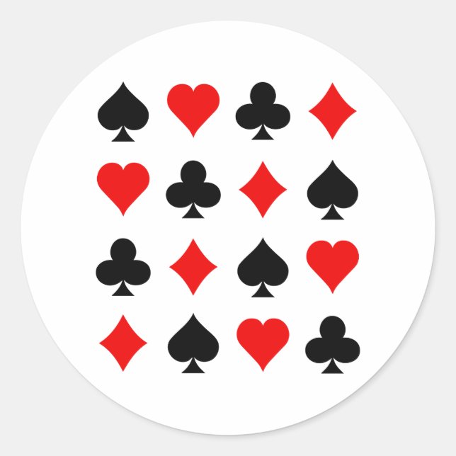 Blackjack/Poker Card Anzug: Vector Art: Runder Aufkleber (Vorderseite)