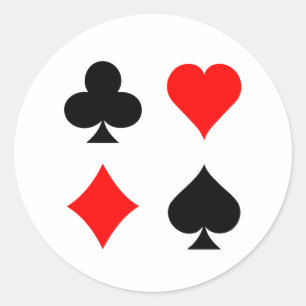 Blackjack-/Poker-Karten-Anzüge: Vektorkunst: Runder Aufkleber
