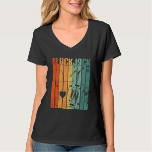 Blackjack Retro Vintage 70er Jahre Glücksspiel Cas T-Shirt