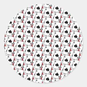 Blackjack Spades Red Large Runder Aufkleber