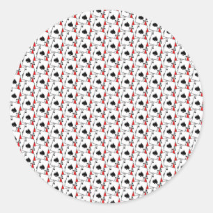 Blackjack Spades Red Runder Aufkleber