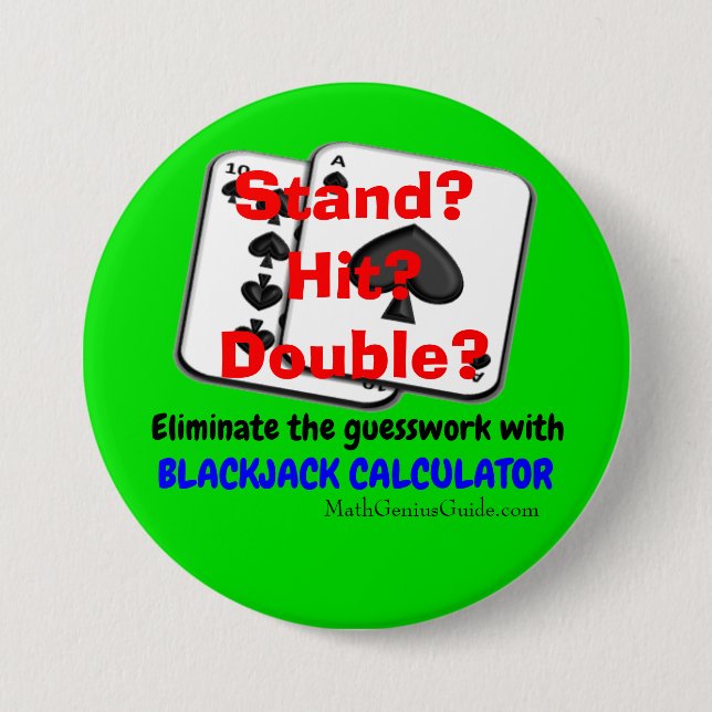 Blackjack-Taschenrechnerknopf Button (Vorderseite)
