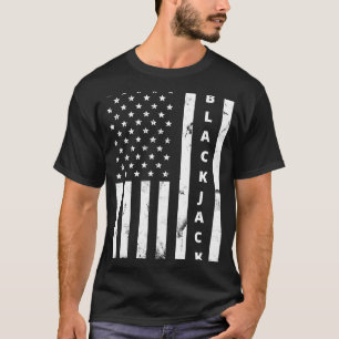 Blackjack Vintag US Flag Spielkasino Blackjack T-Shirt