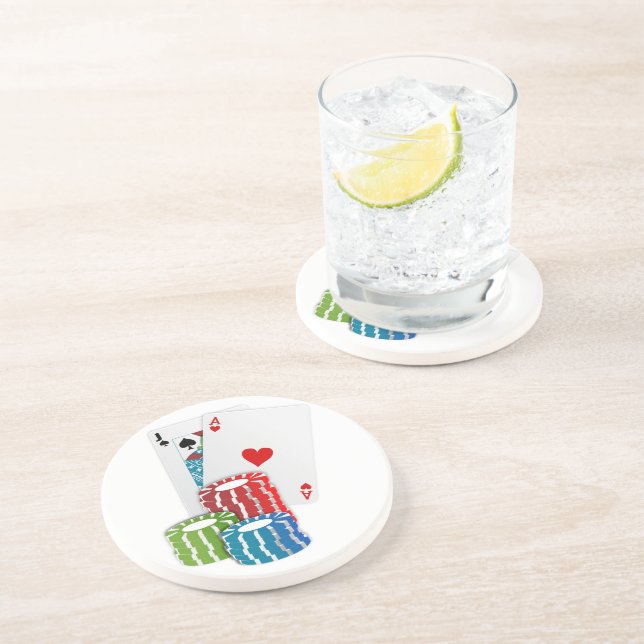 Blackjack with Poker Chips Getränkeuntersetzer (Seite)