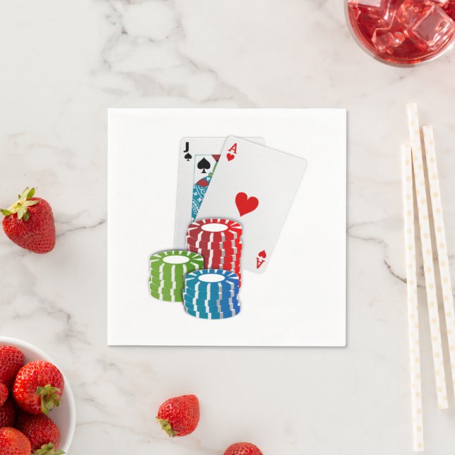 Blackjack with Poker Chips Serviette (Beispiel)