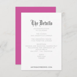 Blackletter Wedding Details Enclosure Card RSVP Karte