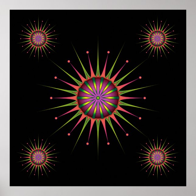 Blacklight Flower Poster (Vorne)