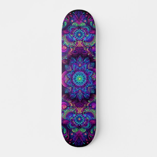 Blacklight Graffiti-Muster Skateboard (Vorne)