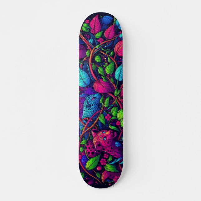 Blacklight Graffiti Musterskateboard Skateboard (Vorne)