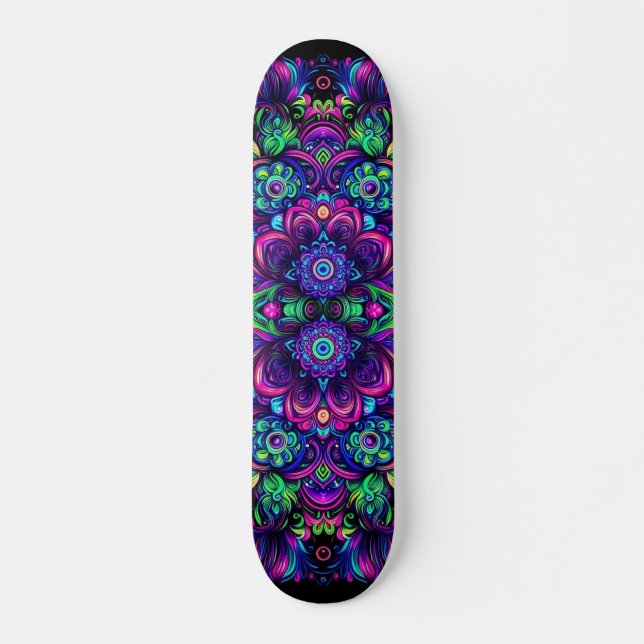 Blacklight Graffiti Musterskateboard Skateboard (Vorne)