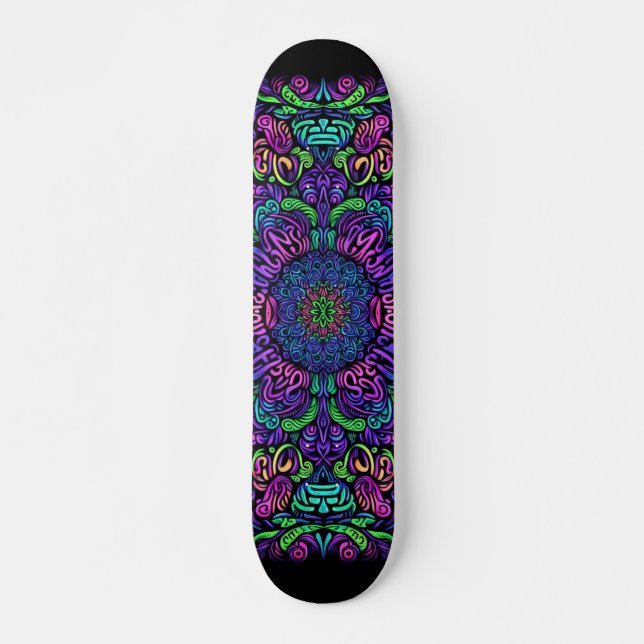 Blacklight Graffiti Musterskateboard Skateboard (Vorne)