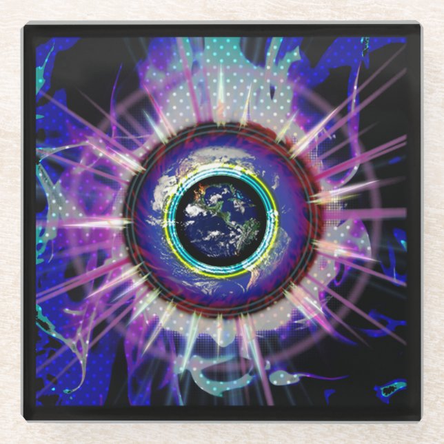 Blacklight Looking Glass Untersetzer (Vorderseite)