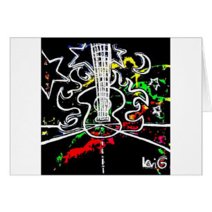 Blacklight/Neonspritzen-lodernde Gitarre auf