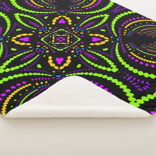 Blacklight-Psytrance-Nächte Geometrisches Mandala Sherpadecke