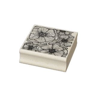 Blackline-Blume Rubber-Briefmarke Gummistempel