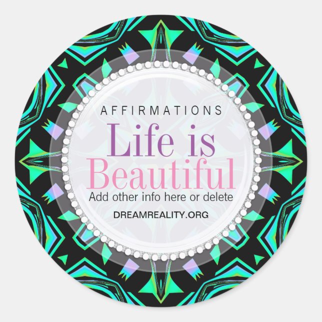 Blacklite Aztec Magic Custom Round Sticker (Vorderseite)