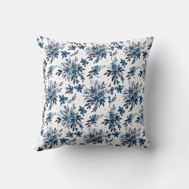 Black'n'Bleume Floral/Graphic zweiseitig Kissen (Rückseite)