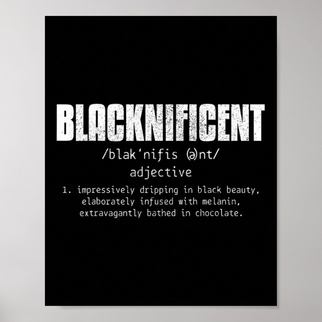 Blacknificent Definition Black History Juneteste Poster (Vorne)