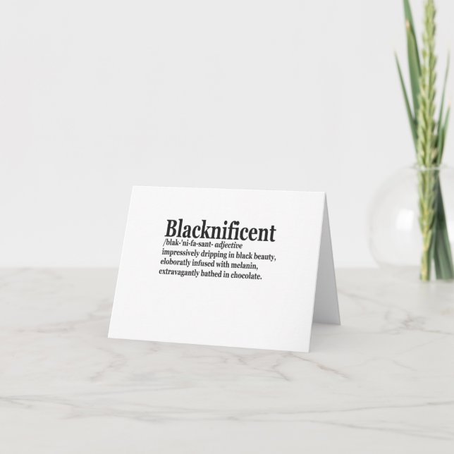 Blacknificent Definition Pro Black History Monat P Dankeskarte (Vorderseite)