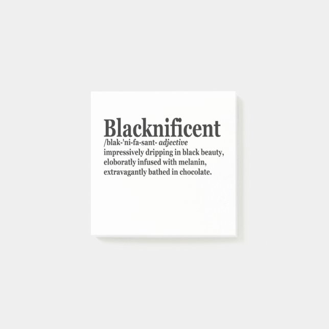 Blacknificent Definition Pro Black History Monat Post-it Klebezettel (Vorderseite)