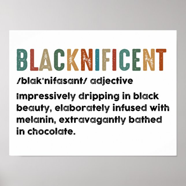 Blacknificent Funny Definition Black History Monat Poster (Vorne)