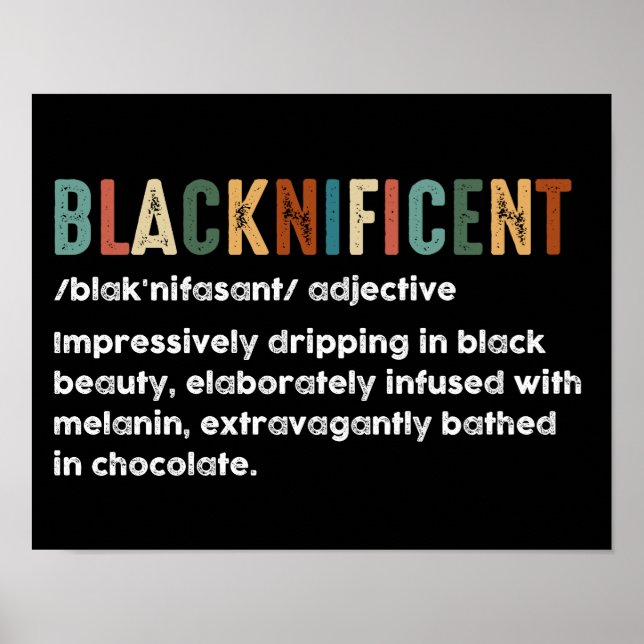 Blacknificent Funny Definition Black History Monat Poster (Vorne)
