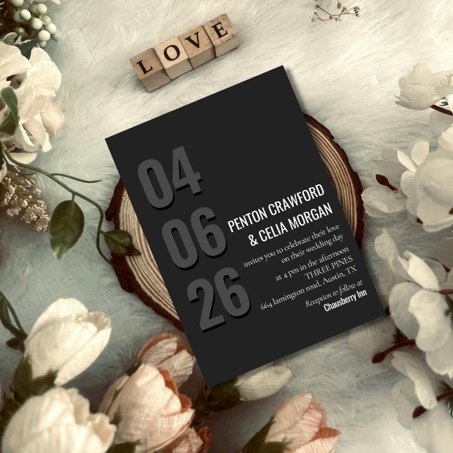 Blackout Date - Minimalist Wedding Invitation Einladung (Von Creator hochgeladen)