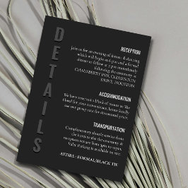 Blackout Minimalist Wedding Begleitkarte