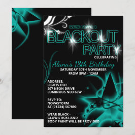 Blackout UlUV Anniversaire de fête Invitations
