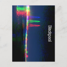 Blackpool Beach Lights bei Nacht, Postkarte