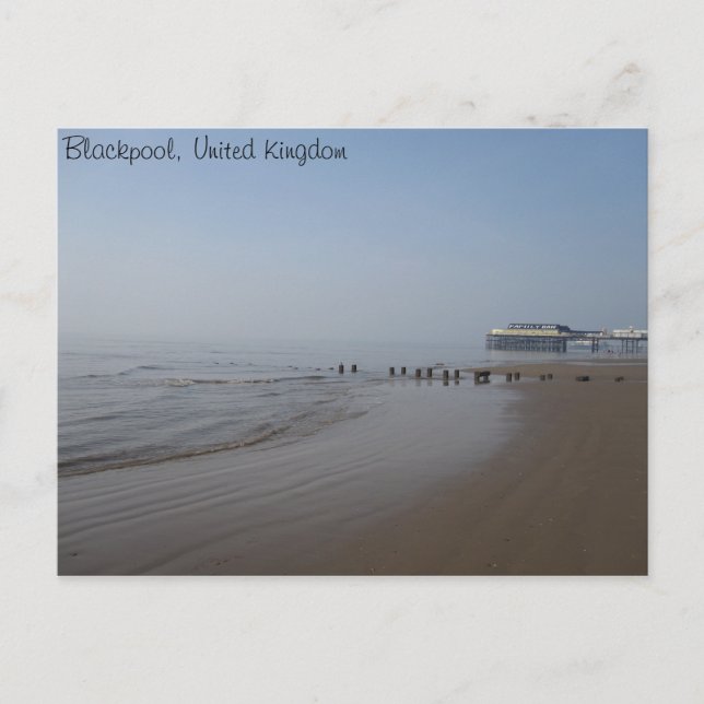 Blackpool Central Pier and Beach Postkarte (Vorderseite)
