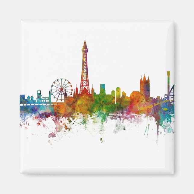 Blackpool England Skyline Magnet (Vorne)