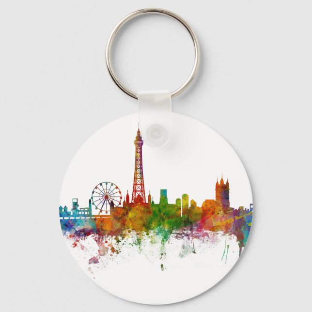 Blackpool England Skyline Schlüsselanhänger (Vorderseite)