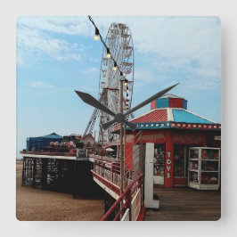 Blackpool Pier Quadratische Wanduhr