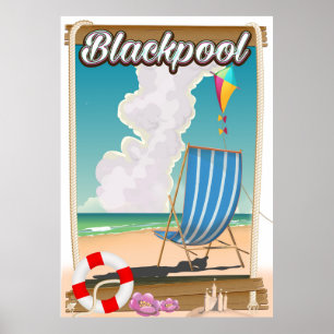 Blackpool-Strand-Küsten-Reiseplakat Poster