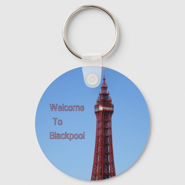 Blackpool Tower Blue Sky Day Schlüsselanhänger (Vorderseite)