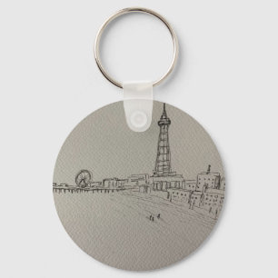 Blackpool Tower Original Kunst Schlüsselanhänger