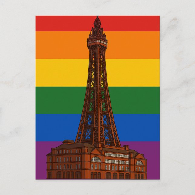 Blackpool Tower Pride-Flagge Postkarte (Vorderseite)