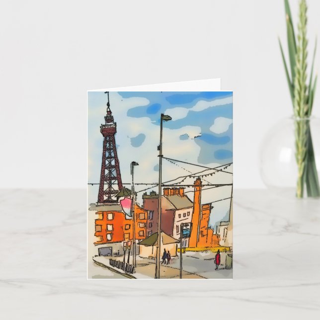 Blackpool Tower Seaside Feiertagskarte (Vorderseite)