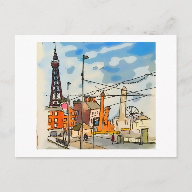 Blackpool Tower Seaside Postkarte (Vorderseite)